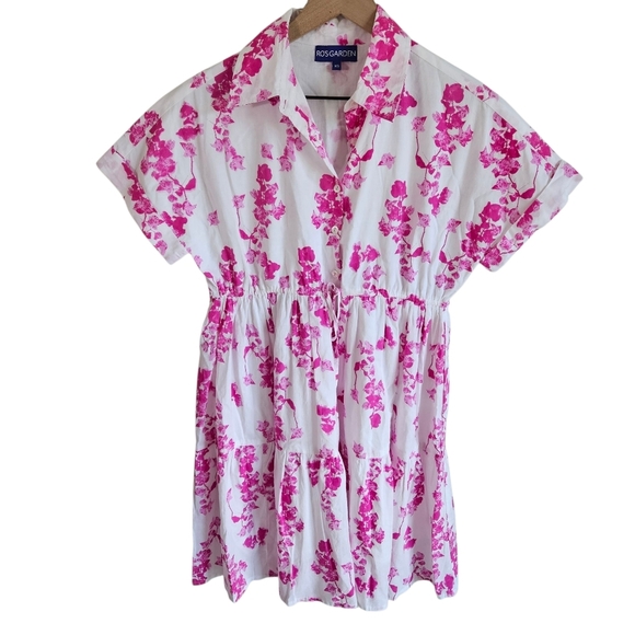 Tuckernuck Ro's Garden Pink Floral Jade Dress in Ines Magenta - Picture 1 of 14